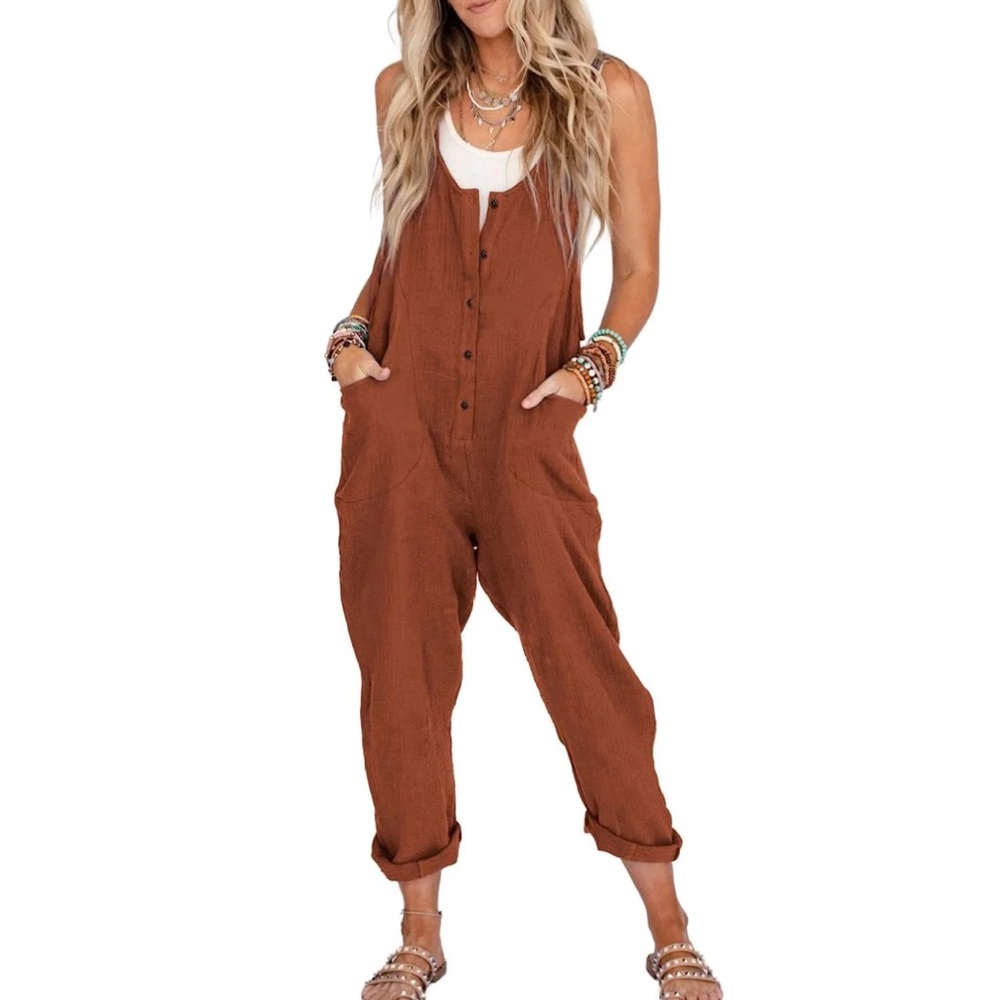 UANEO Women’s Linen Cotton Overalls XL - Picture 5 of 5